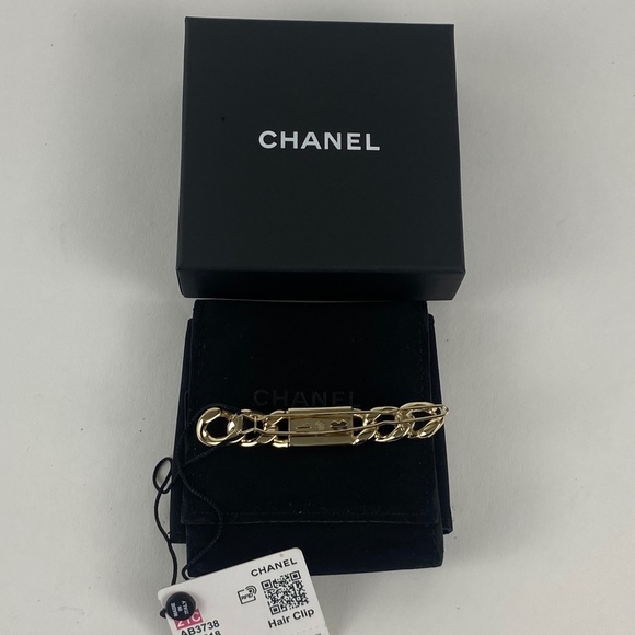 Chanel Hair Clip Gold-Tone and Crystal NWT - Picture 2 of 5